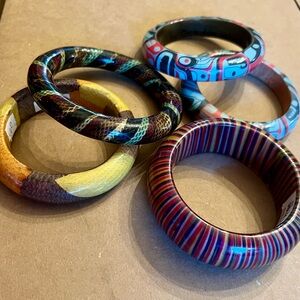 Colorful Patterned Bangle Set